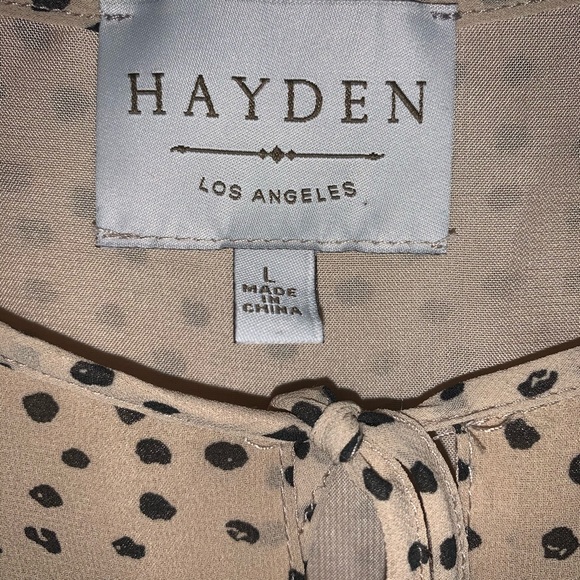 HAYDEN LOS ANGELES | Polka Dot Midi Tan Dress - Picture 11 of 11
